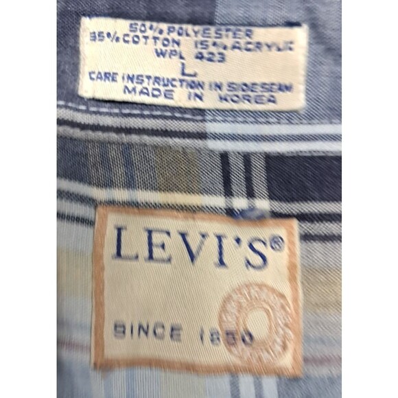 Levi's Shirt Mens Sz Large Dress Button Up Down Long Sleeve Casual Top Vintage - Picture 5 of 7